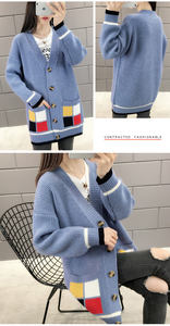 Cashmere top Cardigan <span class=keywords><strong>donna</strong></span> moda <span class=keywords><strong>estetica</strong></span> Designer di lusso coreano Vintage inverno tendenza maglioni Cardigan per le donne nuovo - Product Image 5