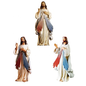 Vente en gros de figurines religieuses artificielles personnalisées pour la décoration de Pâques, figurine de Jésus en résine de la Divine Miséricorde, fabriquée à la main - Product Image 1