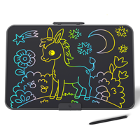 Tablette d'écriture numérique portable LCD noire HX de 22 pouces pour enfants, cadeau, usage au bureau, bloc-notes et tablette de dessin pour puzzles