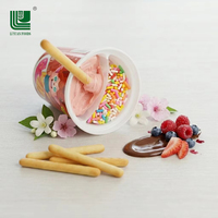 Collations professionnelles chinoises avec revêtement de chocolat, pièces, cuillères à énergie, crème aux fraises, Biscuits revêtues de lait, produit pour enfants