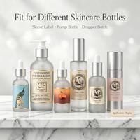 Autocollants pour soins de la peau avec estampage à chaud en marque privée, étiquettes autocollantes en PET imperméables pour l'emballage de flacons de sérum cosmétique