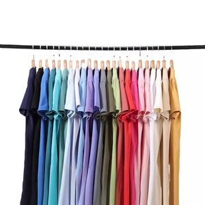 T-shirt da uomo in cotone a fiocco lungo 220g in cotone 100% in cotone tinta unita stile Casual alto peso massimo a <span class=keywords><strong>mezza</strong></span> <span class=keywords><strong>manica</strong></span> corta - Product Image 2