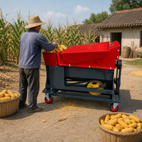 Décortiqueuse de maïs motorisée avec roues, batteuse mobile pour maïs, équipement agricole à haut rendement et économie de main-d'œuvre