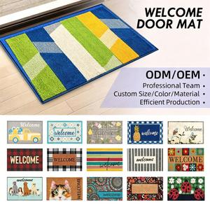 Tapis de porte personnalisé à motifs tuftés, imprimé, <span class=keywords><strong>avec</strong></span> envers en latex, écologique, absorbant l'eau, anti-salissures, lavable, en polyester, antidérapant pour entrée - Product Image 1