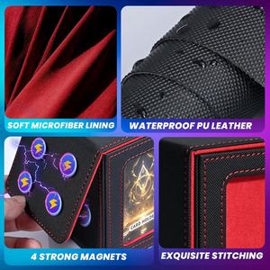 Boîte de rangement en cuir PU Torson pour jeux de société, cartes TCG Yu-Gi-Oh, Pokémon, Anime, avec deux séparateurs – Vente en gros - Product Image 4