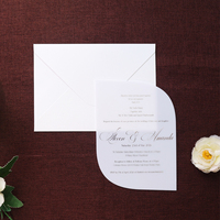 Carte d'invitation de mariage de luxe personnalisée en acrylique blanc avec enveloppe blanche – Offre spéciale
