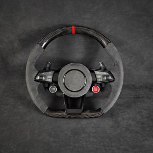 Volant de <span class=keywords><strong>sport</strong></span> en cuir pour <span class=keywords><strong>Audi</strong></span> A3 A4 A4L A5 B8 A6 Q5 Q7 RS4 RS3 RS7 RS6 B9 ancien modèle amélioré nouveau modèle Premium - Product Image 1