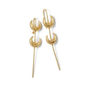 Gold Crescent Moon <b>Ear</b> <b>Cuff</b>| Celestial <b>Ear</b> Wrap <b>Earrings</b> | Boho Statement Climber - Product Image 4
