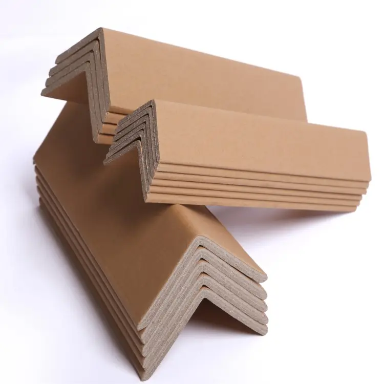 Custom Moistureproof Kraft Paper L Profile Cardboard Paper Corner Edge Protector Puzzle-cut V-boards Edgeboard For Packaging
