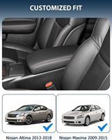 Couverture d'accoudoir de console centrale intérieure de voiture pour Nissan Altima 2013-2018 noir