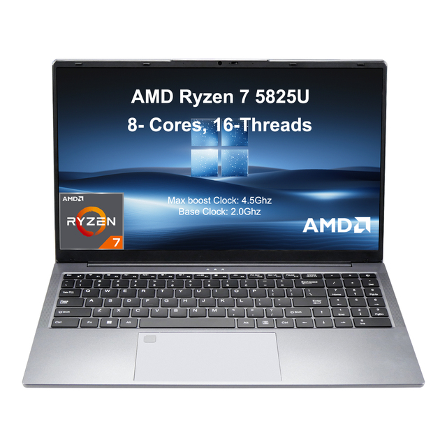 2027 Best Selling 15.6 Inch High Grade AMD Laptop Ryzen 7 5825U 16GB RAM 512GB SSD Windows 11 Metal Body Type-C  for Business