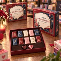 Maßgefertigte Valentinstag-Schokoladen-Geschenkbox im Art-Deco-Stil mit Boden und Deckel, CMYK-bedrucktes beschichtetes Papier mit Hochglanzlaminierung