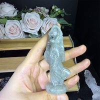 Escultura de Bruja con Capucha de Cristal Natural, Figura de Piedra Curativa, Bruja Espiritual Wicca de Cuarzo para Decoración del Hogar