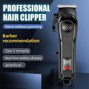 Cortadora de pelo eléctrica con pantalla digital, motor sin escobillas, alimentada por batería, para corte de pelo masculino - Product Image 2