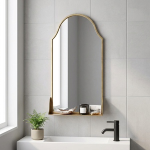 Modern Luxury Wall <b>Mirror</b> with Gold Metal Frame Arched Shape for Home and Hotel Decoration - Product Image 4