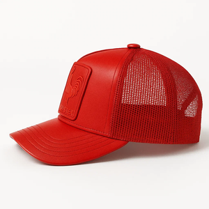 Casquette de camionneur en cuir PU <span class=keywords><strong>Y2K</strong></span> personnalisée, de haute qualité, 5 panneaux, logo en relief, décontractée, mode, fête, animal, jersey - Product Image 3