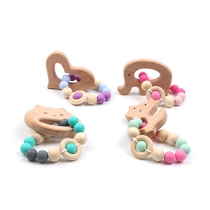 BRICOLAGE Bébé Molaire Hêtre Dentition Pour Animaux Naturelle Non toxique Perles de Silicone Molaire <span class=keywords><strong>Bracelet</strong></span> - Product Image 1