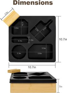 ถาดวางแก้วน้ำบนโซฟาไม้ไผ่ พร้อมที่วางโทรศัพท์แบบหมุนได้ ที่เก็บของบนเตียงโซฟา กันน้ำ ป้องกันการหก - Product Image 2