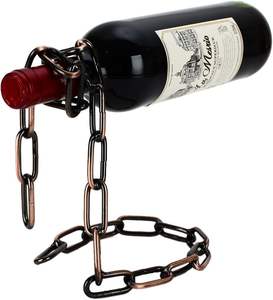Support à vin flottant original en acier, design maillon de chaîne, porte-bouteille de vin magique - Product Image 4