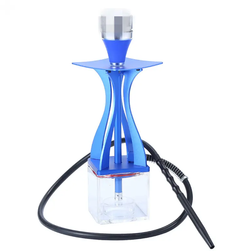 High quality luxury acrylic box shisha square hookah with silicon hose custom logo led cube sheesha hookah narguile