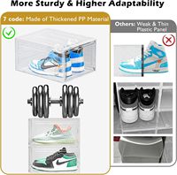 Cajas de Almacenamiento de Zapatos Apilables de Plástico Transparente al por Mayor, Tipo Cajón Acrílico con Frente Abatible, Caja de Zapatos Magnética Transparente