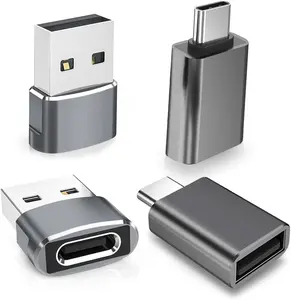 2023新版本USB3.2 USB C OTG适配器10gbps速率铝合金公USB C至母USB OTG适配器，适用于笔记本电脑