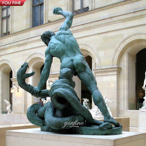 Sculpture de serpent d'Hercule en bronze patiné YOUFINE, art mythologique classique, statue pour la décoration de <span class=keywords><strong>musée</strong></span> et de villa - Product Image 3