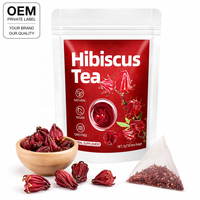 Hibiscus Roselle Raw Beauty Skin Thee Zakjes Vegan GMO Vrij Natuurlijk Aroma Kruiden Detox Premium Glutenvrij Piramidevormig 2g*20