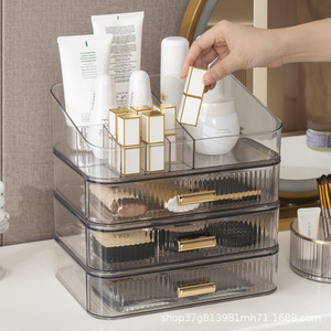 Clear Acrylic Cosmetic Storage Organizer <b>Drawer</b> Cabinet With Dustproof Design For Desktop <b>Makeup</b> Storage - Product Image 3