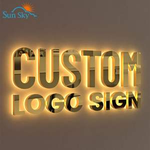 Signes acryliques personnalisés de haute qualité lettre illuminée gravée nom de l'entreprise réception affichage mural pour les bureaux - Product Image 5