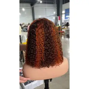 Human Hair Wholesale Glueless Lace Frontal Wigs For Black Women lace front wig jerry curl supplier