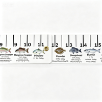 Règle de mesure de poisson pliable en PVC à 3 volets personnalisée, planche de mesure de pêche portable avec logo personnalisé, cadeau promotionnel pour pêcheurs
