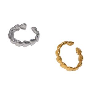 Anillo de corazón Moda Irregular Acero inoxidable Anillo de apertura de corazón Joyería de mujer Anillo de acero inoxidable - Product Image 3