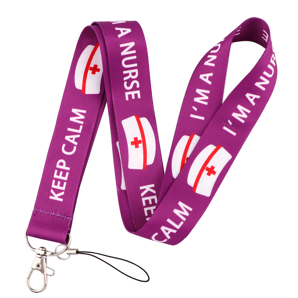 Anti-Lost Accessories Lovely Cartoon Doctor Nurse Pill Design Lanyards Portable Worker ID Card Case Cover Neck Lanyard Custom Image 2
