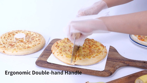 Outils de cuisson de pizzas professionnels en acier inoxydable 430, coupe-pizzas à bascule avec poignée en bois et couvercle - Product Image 4
