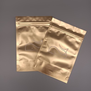 Pochette dorée avec impression Sac zip-lock en plastique aluminium avec fente <span class=keywords><strong>Euro</strong></span> Pochettes debout en mylar métallique doré - Product Image 3