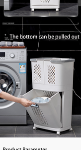 New Design Rolling <strong>Plastic</strong> <strong>Laundry</strong> Storage <strong>Basket</strong> Bathroom Organizer &amp; Rack for Home or Office Use - Product Image 2