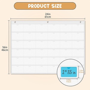 Organisateur de cartes personnalisé en tissu Oxford à 36 poches pour cartes bancaires, best-sellers et panneau mural de présence en classe - Product Image 4