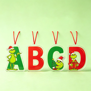 Nouveauté transfrontalière créative : Décorations en plastique plates de 26 lettres pour sapin de Noël, maison, fête, cadeau, vente en gros - Product Image 3