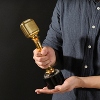 Trophée personnalisé en métal et résine haut de gamme pour concours de chant, prix de lauréat musical, trophée musical en cristal