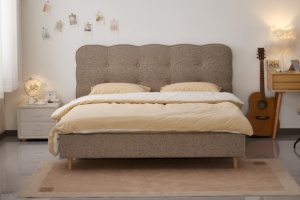 Lit en bois moderne et confortable Lit rembourré Meubles de chambre à coucher élégants - Product Image 5