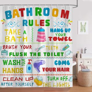 Fun <b>Shower</b> <b>Curtains</b> Cute Colorful Pattern Custom Polyester Bathroom Home Decor for <b>Funny</b> Bathroom Rules - Product Image 1