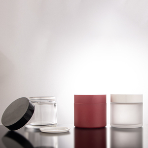 Pot de crème cosmétique en verre de luxe transparent givré de 120g emballage de soins de la peau avec logo personnalisé bouteille de gommage pour le visage de 4oz verre personnalisé - Product Image 4