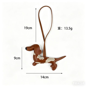 Pendentif chien Border Collie en cuir PU avec longue sangle, porte-clés chiot, chien Bichon, <span class=keywords><strong>Labrador</strong></span> Retriever pour breloques de sac - Product Image 5