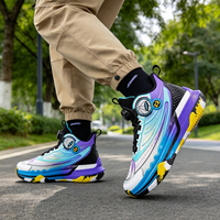 Chaussures de sport pour hommes personnalisées, style basket-ball, décontractées, résistantes, antidérapantes, avec bouton rotatif en caoutchouc