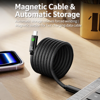 Câble de charge rapide magnétique 240W PD Type-C en nylon tressé 1,5M 480Mbps pour synchronisation de données des appareils intelligents – Commande en gros