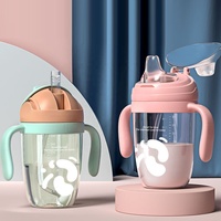 Niedliche Wasser flasche mit Stroh kindern lernen, Trink flasche zu füttern Kinder-Trainings becher mit Stroh-Baby-Wasser flasche