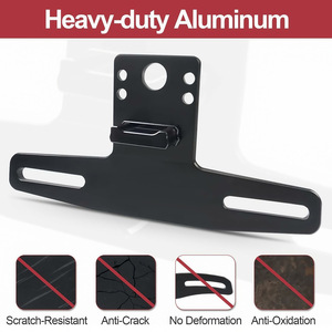 Support de plaque d'immatriculation UTV en acier noir avec éclairage LED - Product Image 3