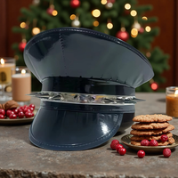 Chapeau de capitaine noir verni à longues pointes cloutées, style punk gothique, pour fêtes, vente en gros