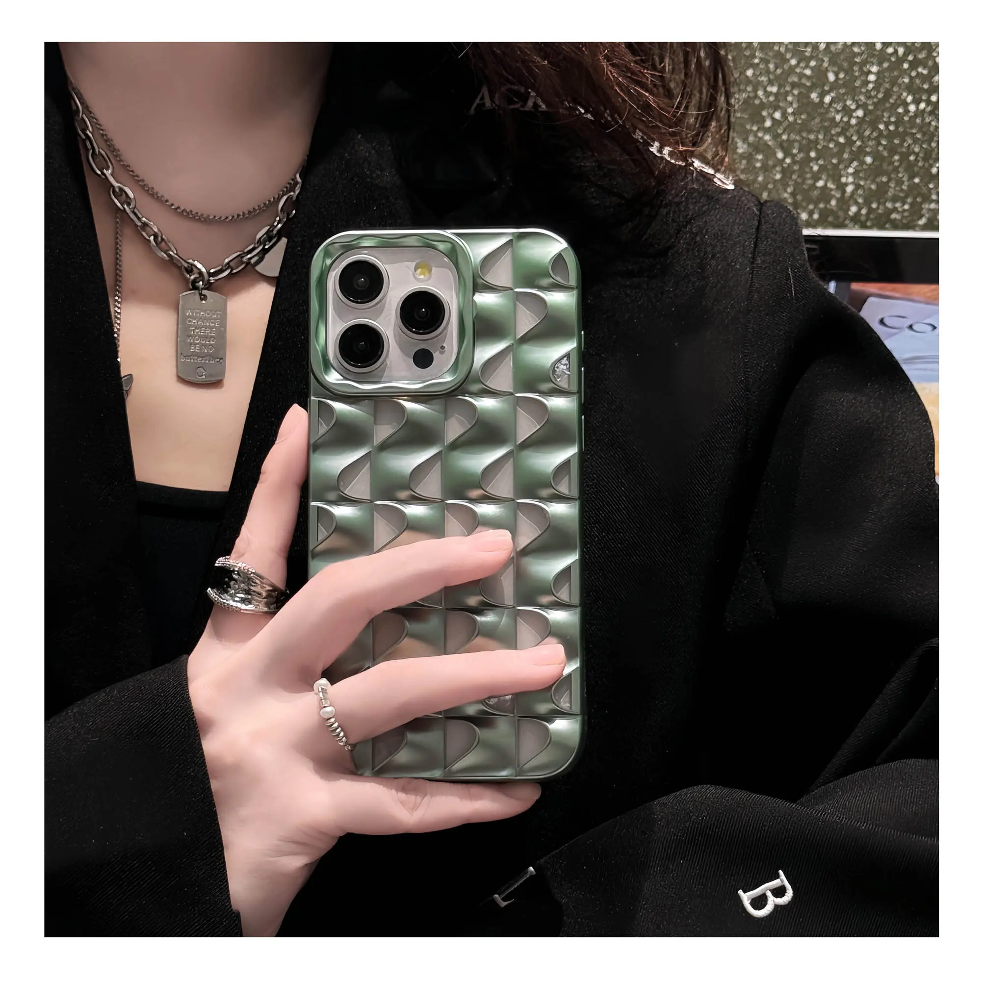 Maxun Persoonlijke Luxe Plating Holle S Textuur Tpu Mobiele Telefoon Case Voor Apple Iphone 11 13 14 15 Pro Max Back Cover Shell